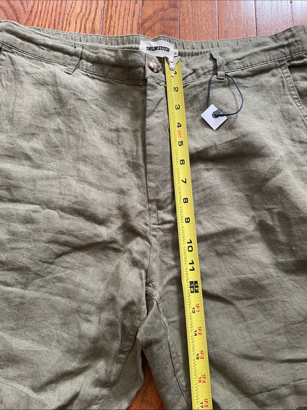 Taylor Stitch Olive Green Linen Shorts Men’s Sz 36 NWOT - Picture 4 of 10